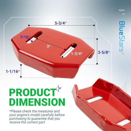 721011 snow thrower skid shoe showing detailed product dimensions and measurements.