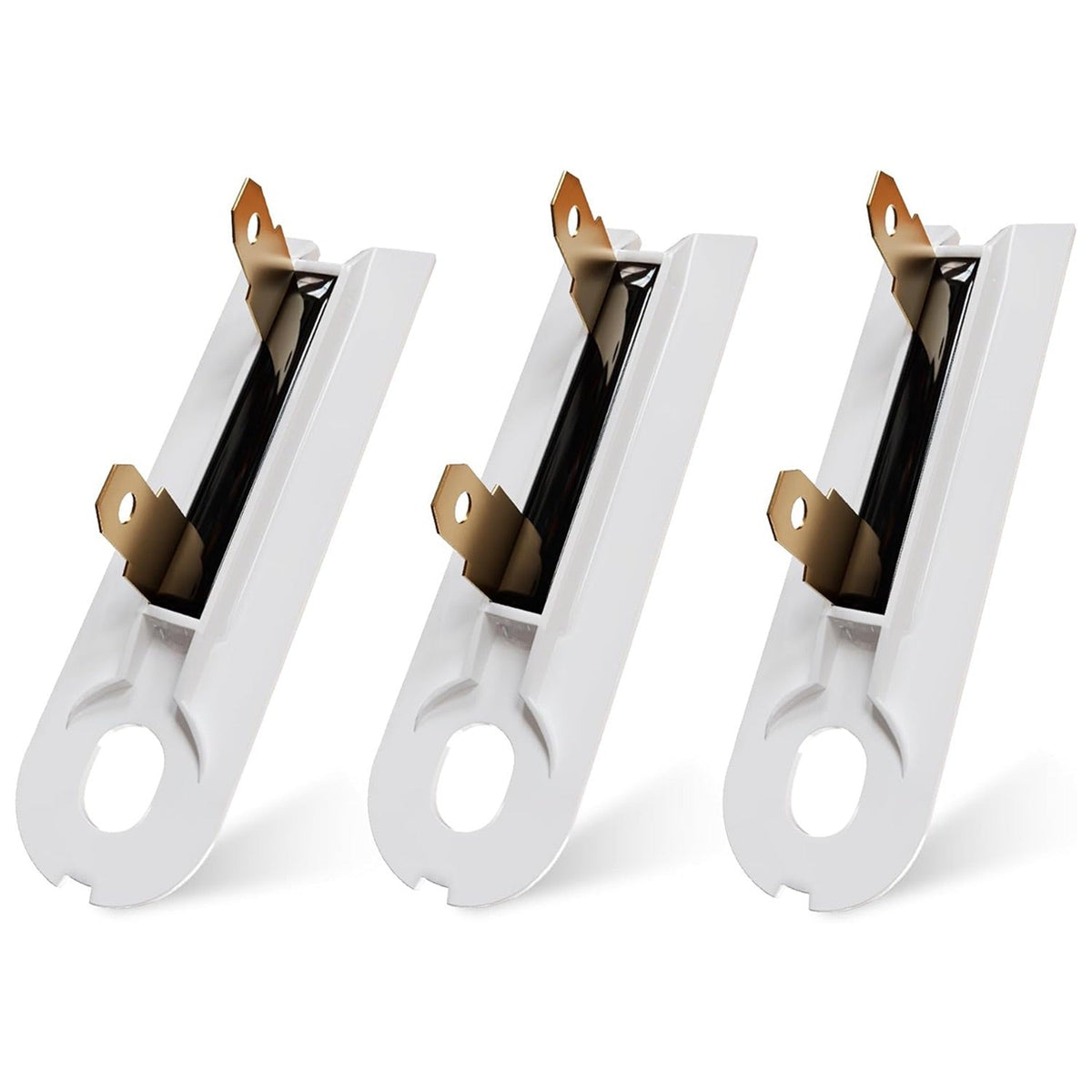 Set of three 3392519 dryer thermal fuses for Whirlpool, Maytag, and Kenmore dryers.