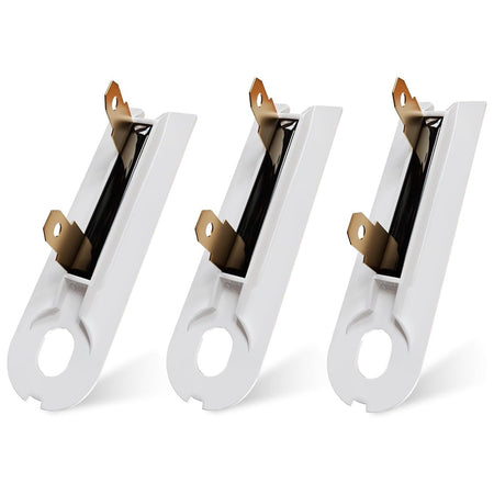 Set of three 3392519 dryer thermal fuses for Whirlpool, Maytag, and Kenmore dryers.