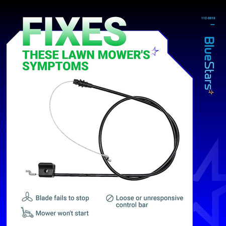 112-8818 replacement brake cable for Toro and Lawn-Boy lawn mowers shown on an informational product graphic.