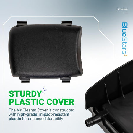 Black air filter cover for Kohler XT650 and XT675 engines, compatible with Toro and Husqvarna lawn mowers.