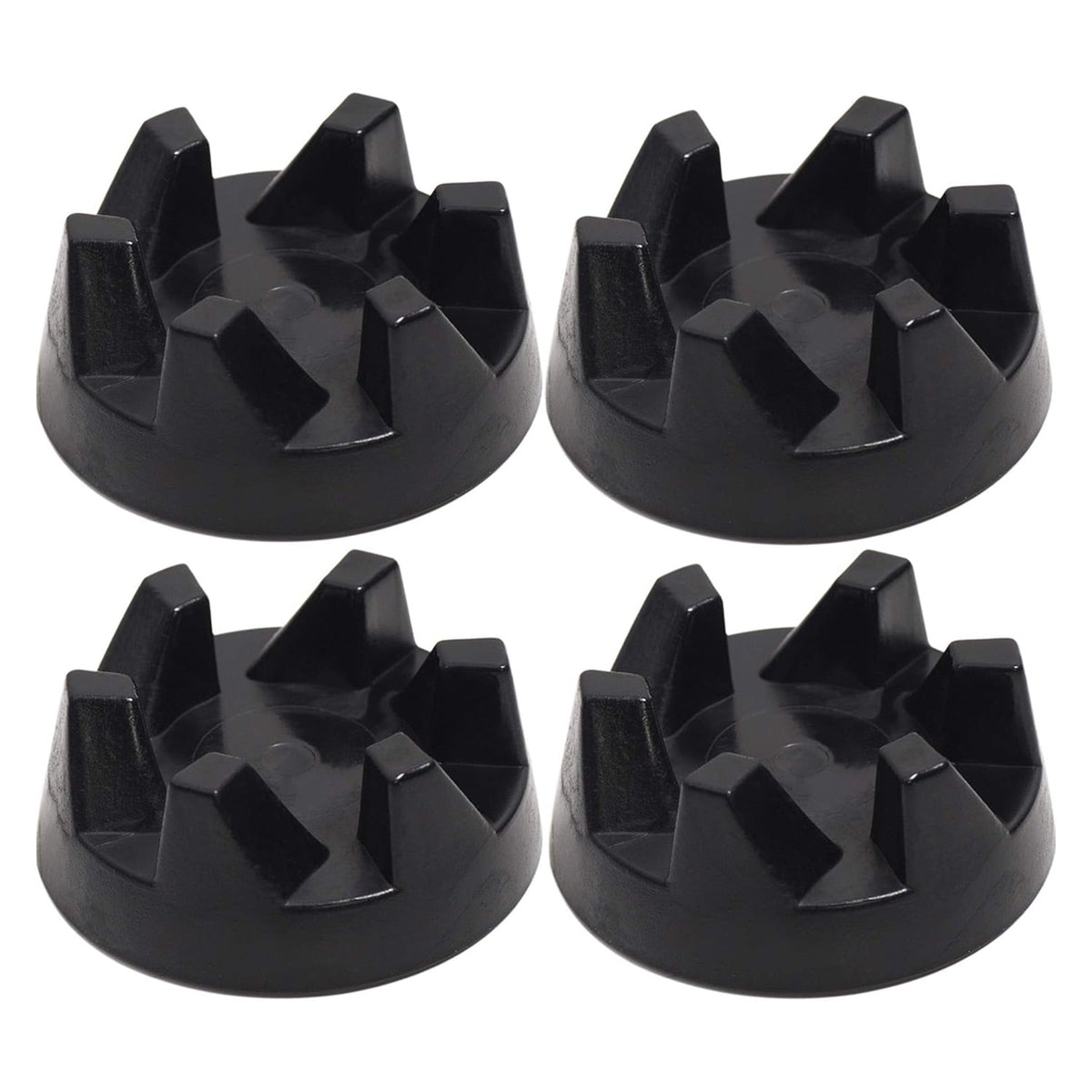 Set of four black blender drive coupling replacements for KitchenAid blenders.