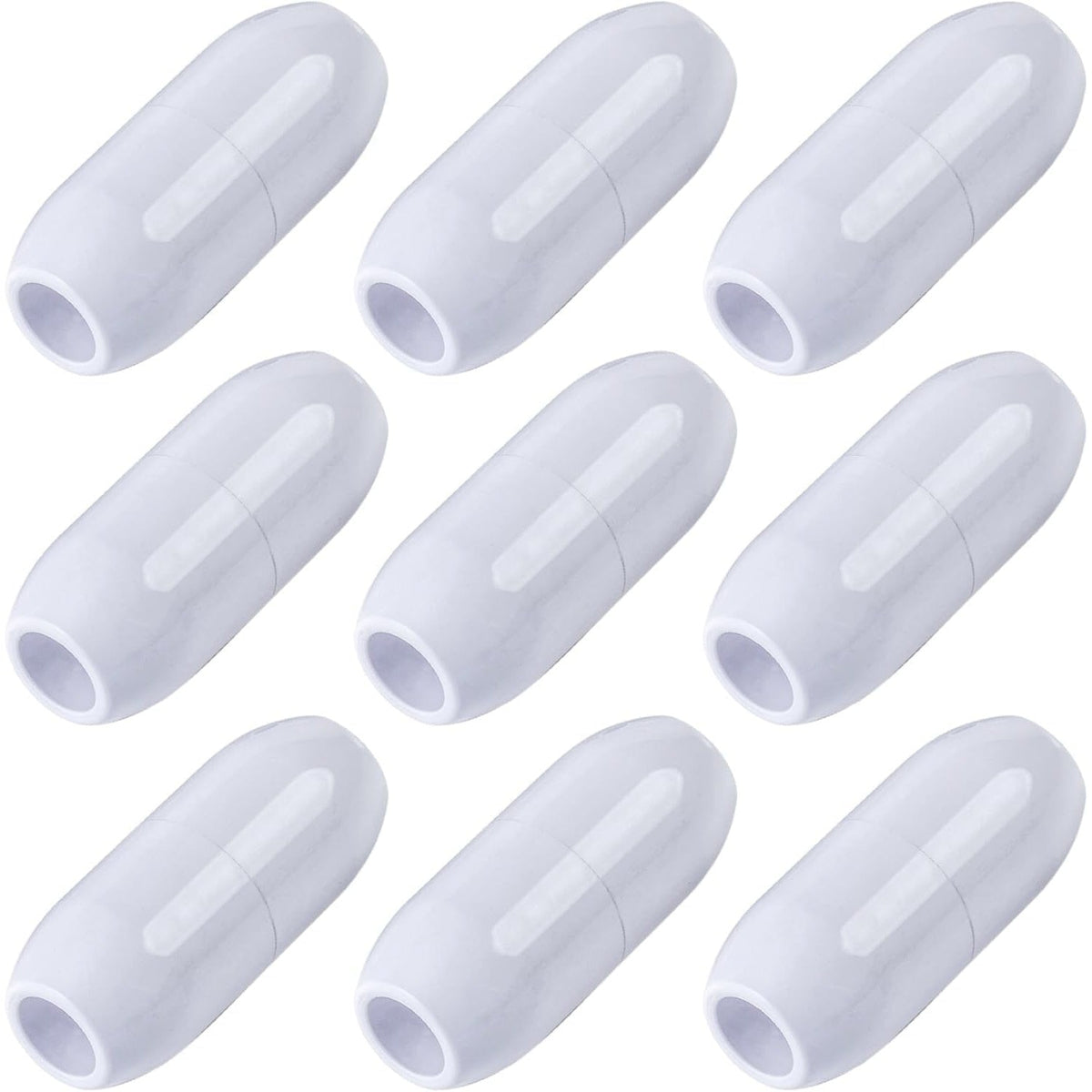 Pack of 9 white D10 feed hose floats for Zodiac Polaris pool cleaners.