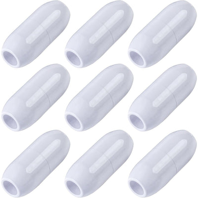 Pack of 9 white D10 feed hose floats for Zodiac Polaris pool cleaners.