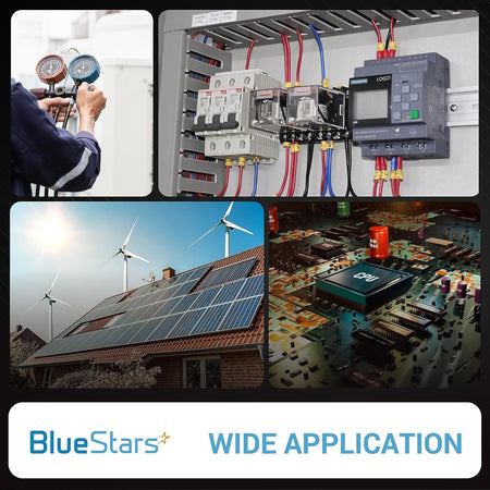 Collage showing industrial electrical control panels, solar panels, and circuit boards for SSR-40DA solid state relay.