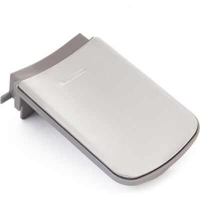 Replacement refrigerator dispenser lever assembly for Samsung refrigerators, silver and grey finish.