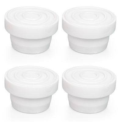Set of four white rubber pool ladder end caps for 1.9-inch inground pool ladder tubing.