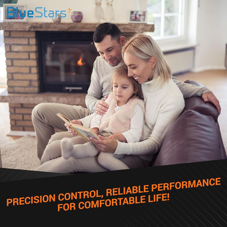 Family reading a book by a fireplace representing reliable performance for the V-153-1C25 micro limit switch.