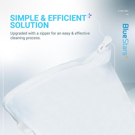 Close-up of the white zippered opening on a 9-100-1021 all-purpose pool cleaner bag for Polaris 360/380.