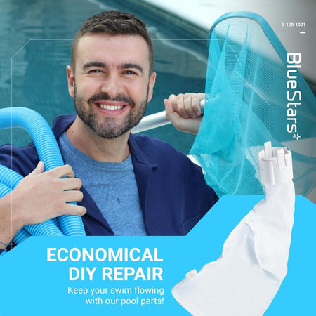Pool cleaner all-purpose zippered bag for Polaris 360/380 shown in a promotional lifestyle graphic.
