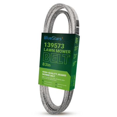 139573 primary deck belt replacement for Husqvarna lawn mowers in BlueStars retail packaging.