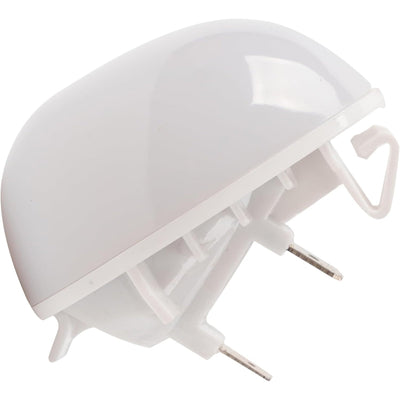 White LED refrigerator light bulb replacement for Whirlpool, Kenmore, and Amana, showing side profile with mounting clips.