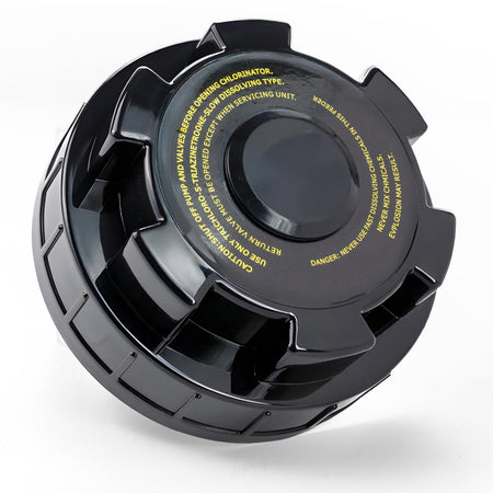 Black heavy-duty ABS plastic replacement cover for Hayward CL200 and CL220 automatic chlorinator feeders.