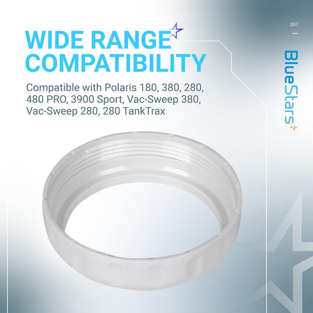 White G57 back-up valve collar replacement ring for Polaris pool cleaner models.