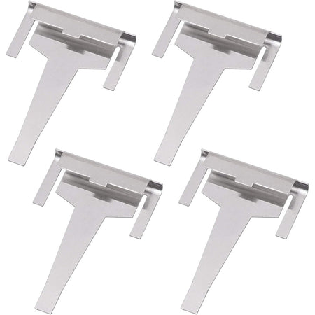 Set of four DA61-06796A refrigerator evaporator drain clips for Samsung refrigerators.
