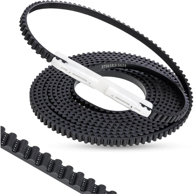 37561R.S replacement belt for 7ft garage door opener with white plastic connector and ribbed texture.