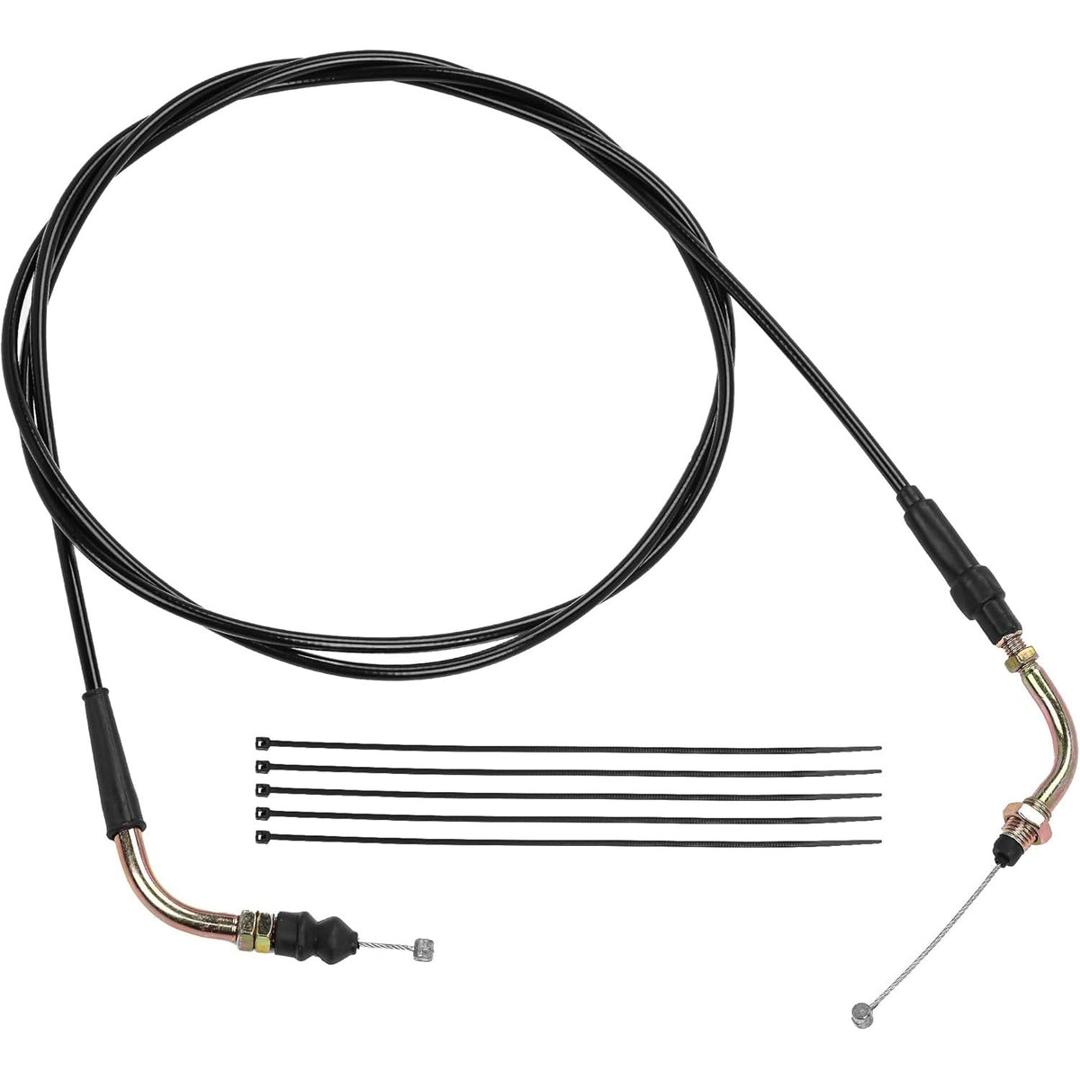 78-inch throttle cable for GY6 scooter engines with five included black zip ties.