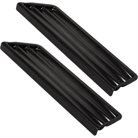 Two black refrigerator dispenser grilles compatible with Whirlpool and Kenmore models.
