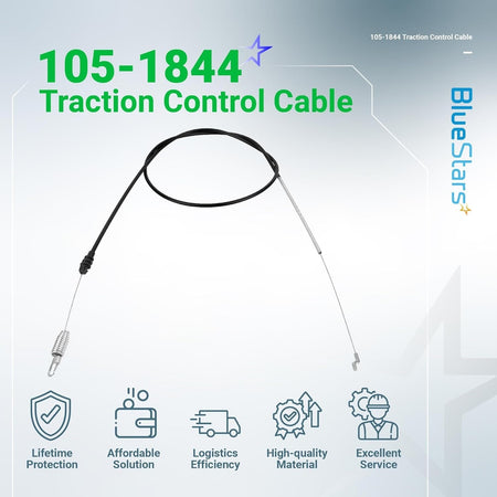 105-1844 traction control cable for Toro rear drive lawn mowers on branded promotional background.