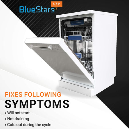 White dishwasher showing symptoms fixed by 675813 thermal fuse replacement for Whirlpool and Kenmore models.