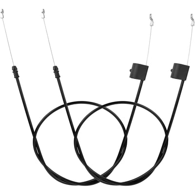 Pack of two lawn mower throttle and zone control cables for Poulan Pro, Husqvarna, and Craftsman walk-behind mowers.
