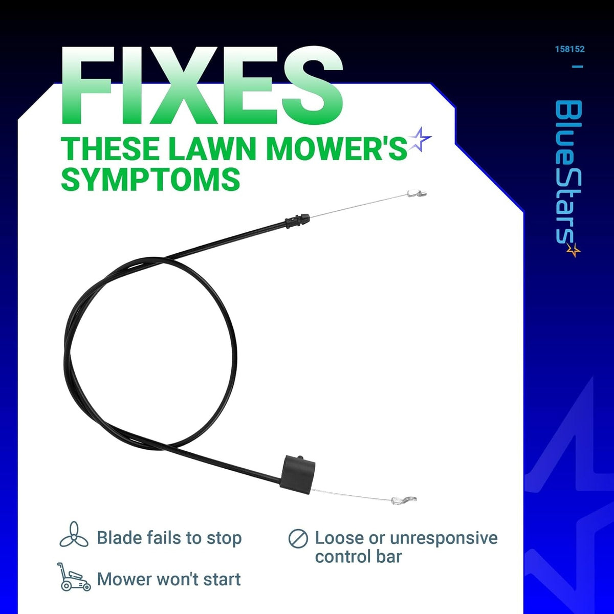 Single lawn mower zone control throttle cable replacement for Poulan Pro, Husqvarna, and Craftsman mowers.