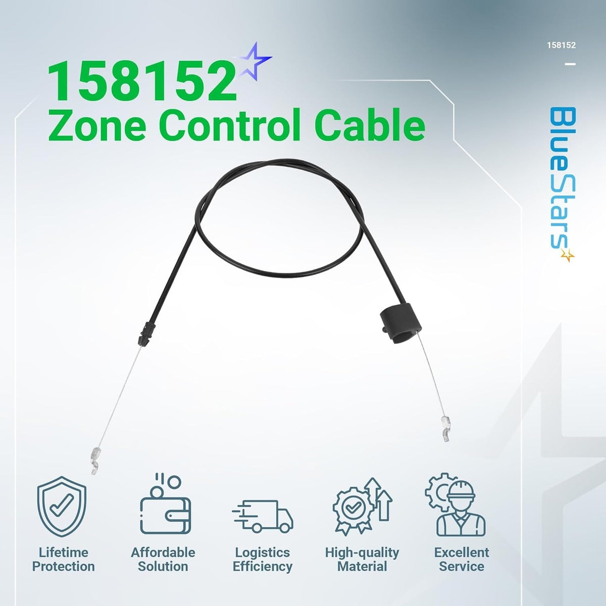 158152 lawn mower zone control cable replacement for Poulan Pro, Husqvarna, and Craftsman walk-behind mowers.