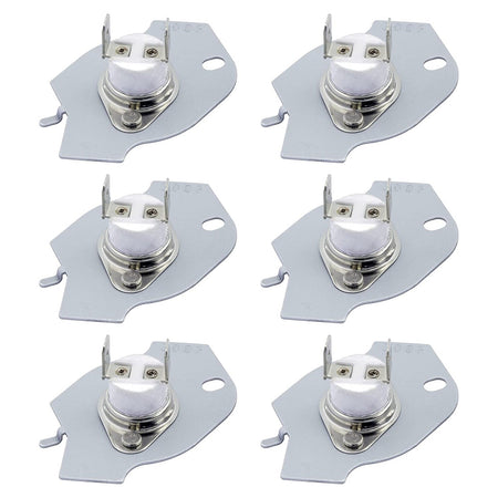 Pack of six 3977394 dryer thermal fuse replacements for Whirlpool and Kenmore dryers.