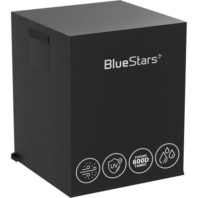 Black 24x24x30 inch waterproof outdoor central air conditioner cover with 600D fabric and UV protection.