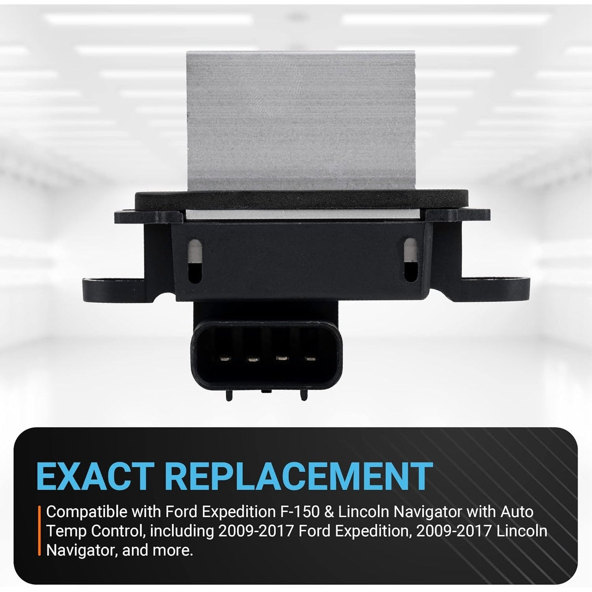 BL3Z-19E624-A blower motor resistor for Ford and Lincoln vehicles with auto temperature control.