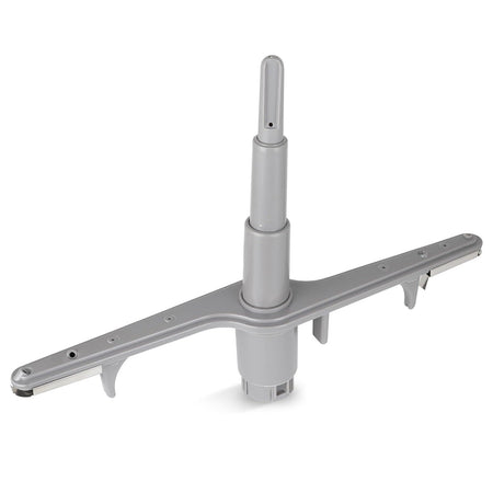 Grey lower spray arm assembly for Frigidaire, Kenmore, and Electrolux dishwashers.