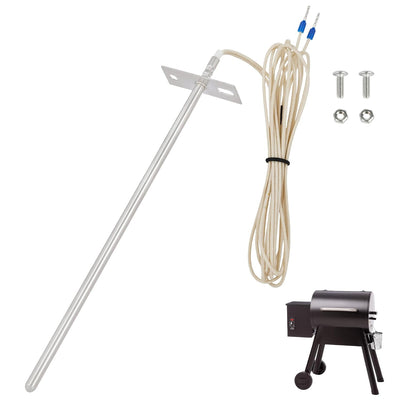 7" RTD Temperature Probe Sensor for Traeger Grill Probe with wiring, mounting bracket, screws, and grill