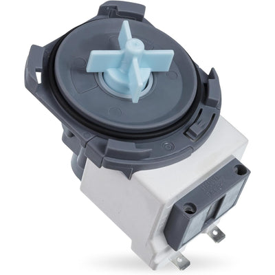 Replacement DD81-02635A dishwasher drain pump with light blue impeller for Samsung dishwashers.