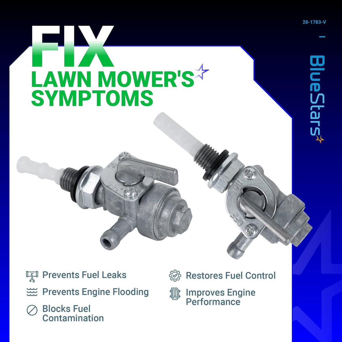 Two M10 x 1.25 fuel tank shut off valve petcocks for Honda and Yamaha generators.