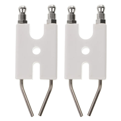 Two SP-KFA1009 heater spark plugs with white ceramic insulators for Dyna-Glo and Dura Heat portable heaters.
