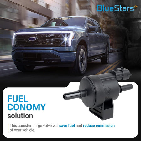 Black emission vapor canister purge valve solenoid for vehicle fuel efficiency.