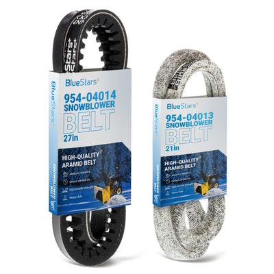 954-04013 and 954-04014 auger drive belt set for MTD, Cub Cadet, Troy-Bilt, and Craftsman snowblowers.