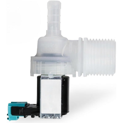 Replacement dishwasher water inlet valve for Bosch, Thermador, and Gaggenau appliances.