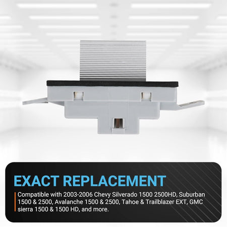 Blower motor control module resistor with aluminum heat sink for Chevy and GMC vehicles.