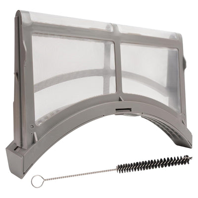 Replacement lint filter trap DC61-02595A for Samsung dryers with included cleaning brush.