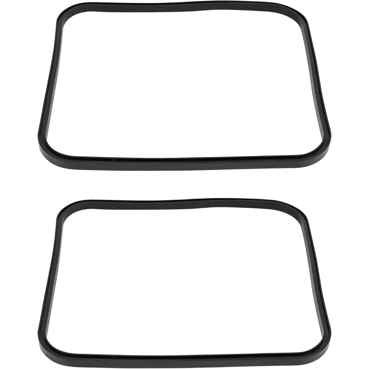 Two black SPX1600S replacement cover gaskets for pool pump lids.