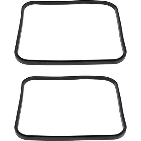 Two black SPX1600S replacement cover gaskets for pool pump lids.
