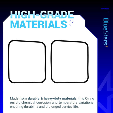 Two black SPX1600S square cover gaskets for pool pump maintenance.