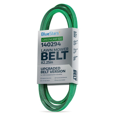 140294 green ground drive belt for ride mowers in BlueStars branded packaging.