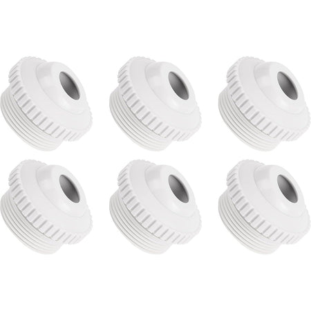 Set of six SP1419D white directional flow hydrostream return jet fittings for swimming pools.