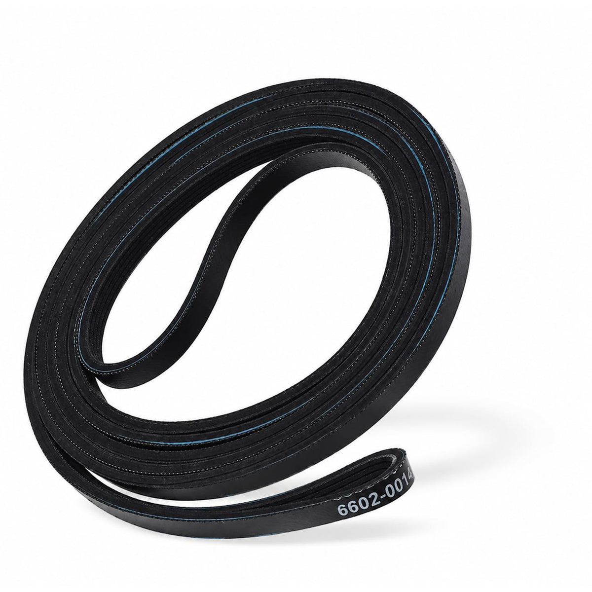 6602-001655 Dryer Drum Belt, coiled product view with part number visible on the belt