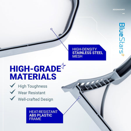 ADQ56656401 Dryer lint filter, close-up product graphic highlighting stainless steel mesh and ABS plastic frame