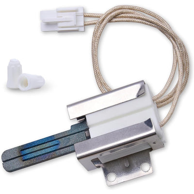 MEE61841401 gas range oven igniter with wire harness and two wire nuts.