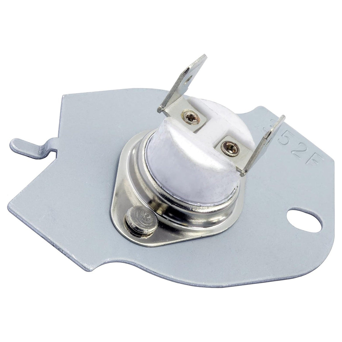 3977394 dryer thermal fuse replacement mounted on a metal bracket for Whirlpool and Kenmore dryers.