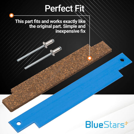 Dryer drum felt seal, blue guide strip, and rivets for Whirlpool and Kenmore dryers.